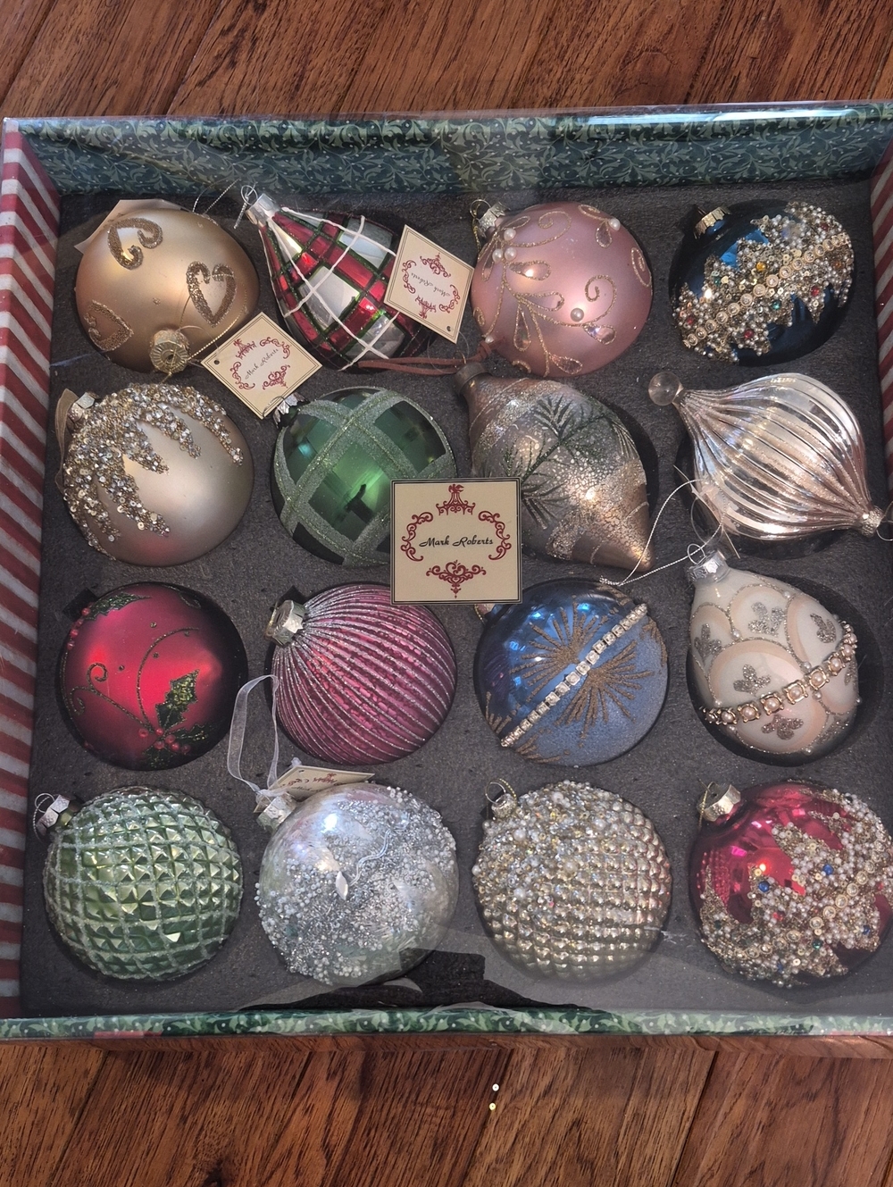 Mark Roberts Mixed Color Glass Ornament Set - Holiday Home Decor